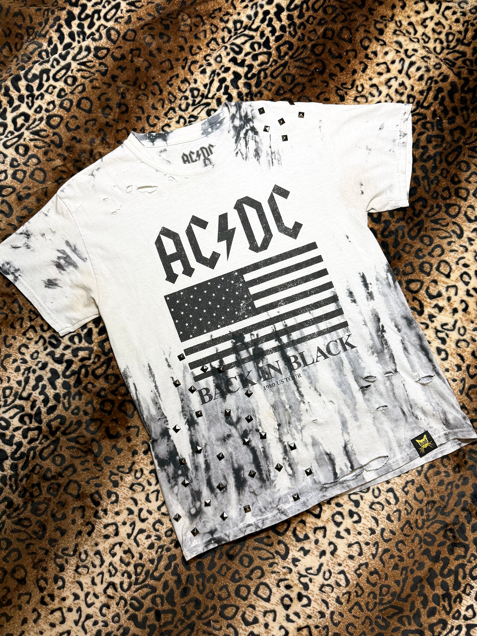 ACDC Studded Tie Dye T Shirt