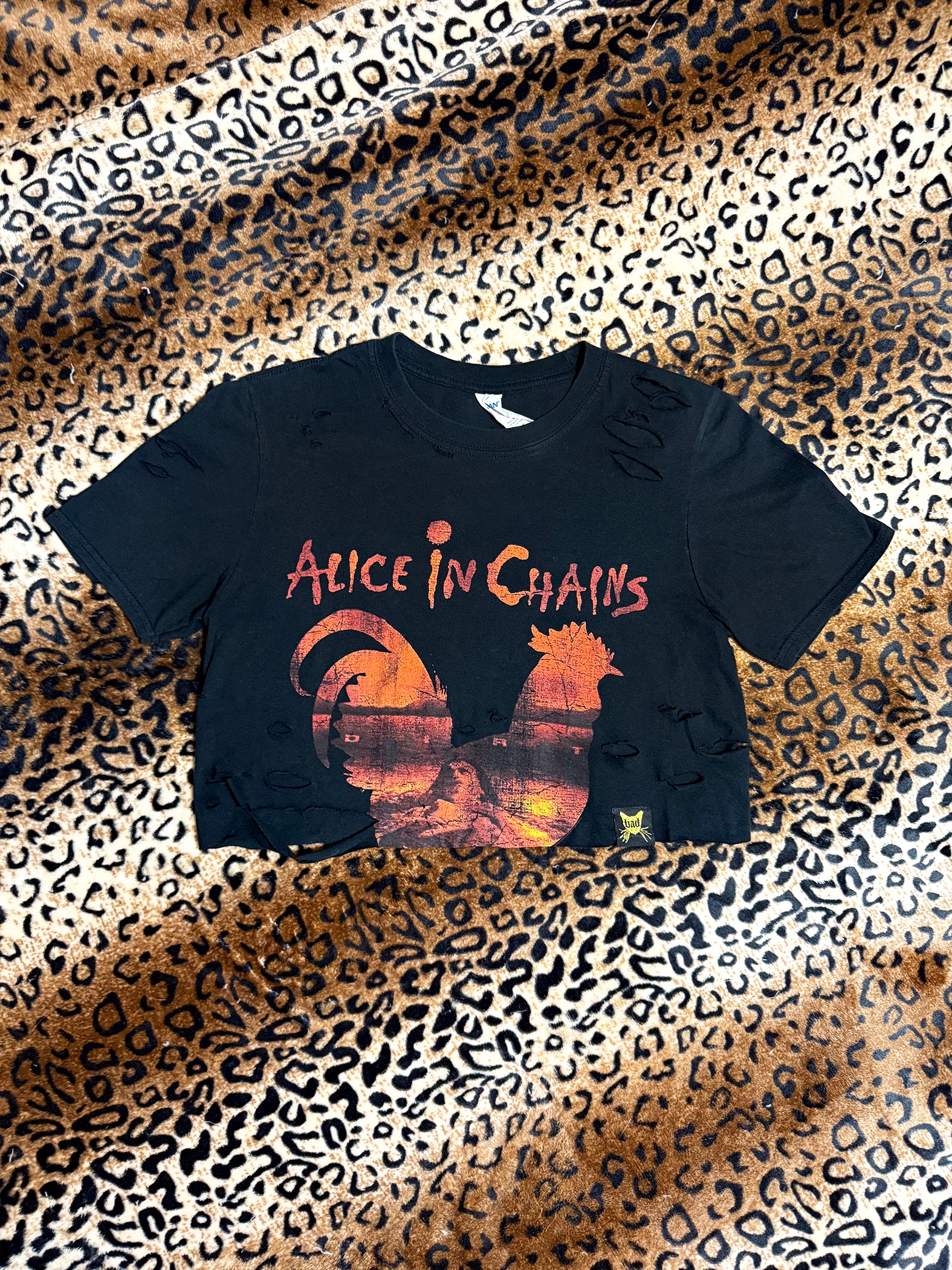 Alice In Chains Rooster Distressed Crop Top