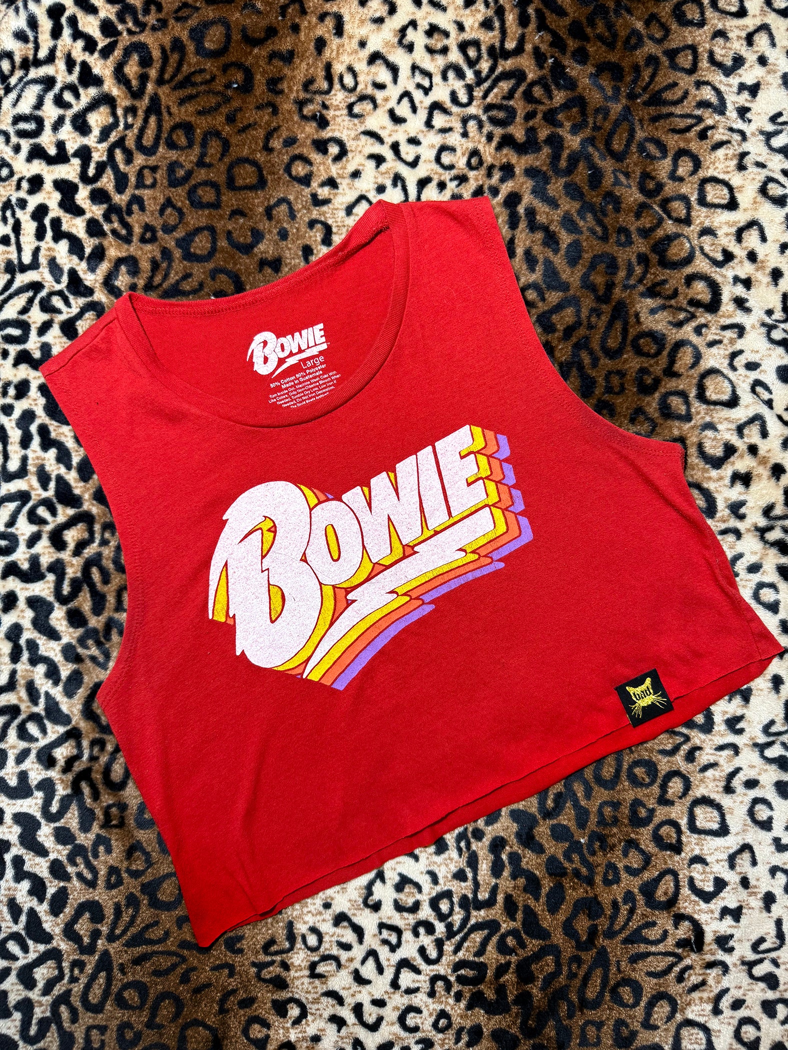 Bowie Red Crop Muscle Tank