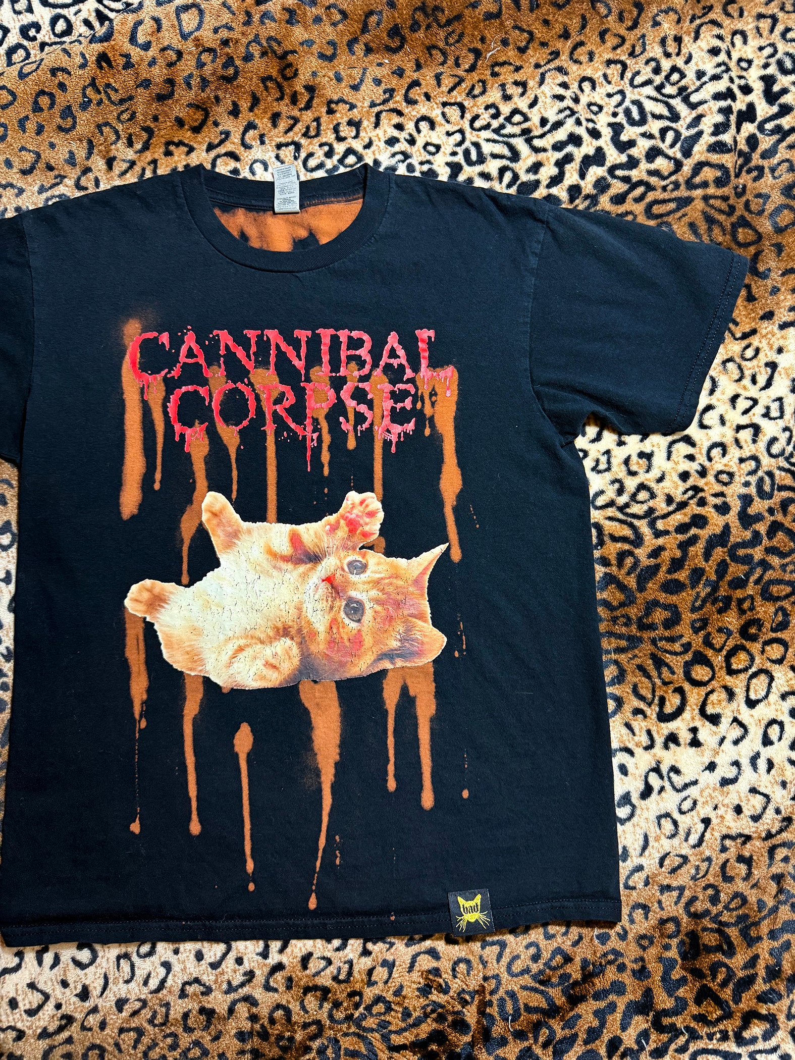 Cannibal Corpse Kitty Cat Bleach Dye T Shirt