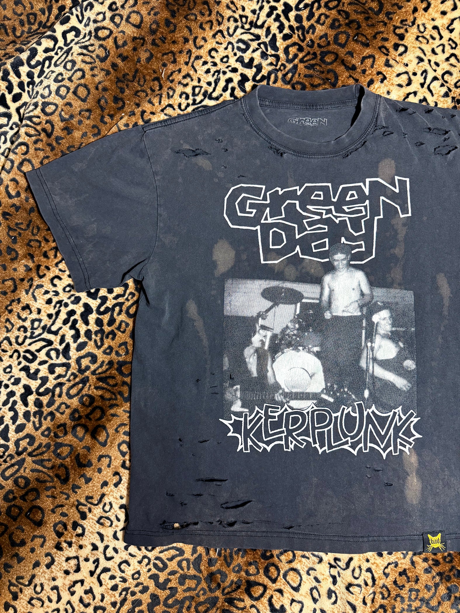 Green Day Kerplunk Distressed Bleach Dye T Shirt