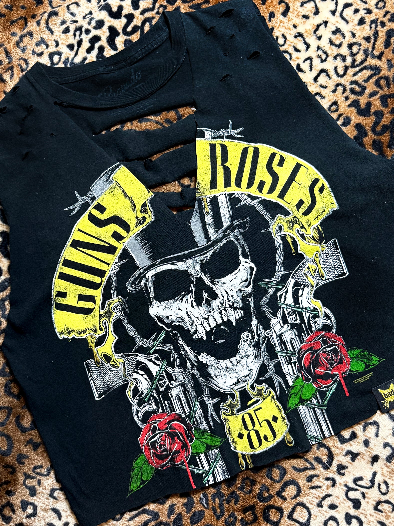 Guns N Roses Distressed Deep V Muscle Tank