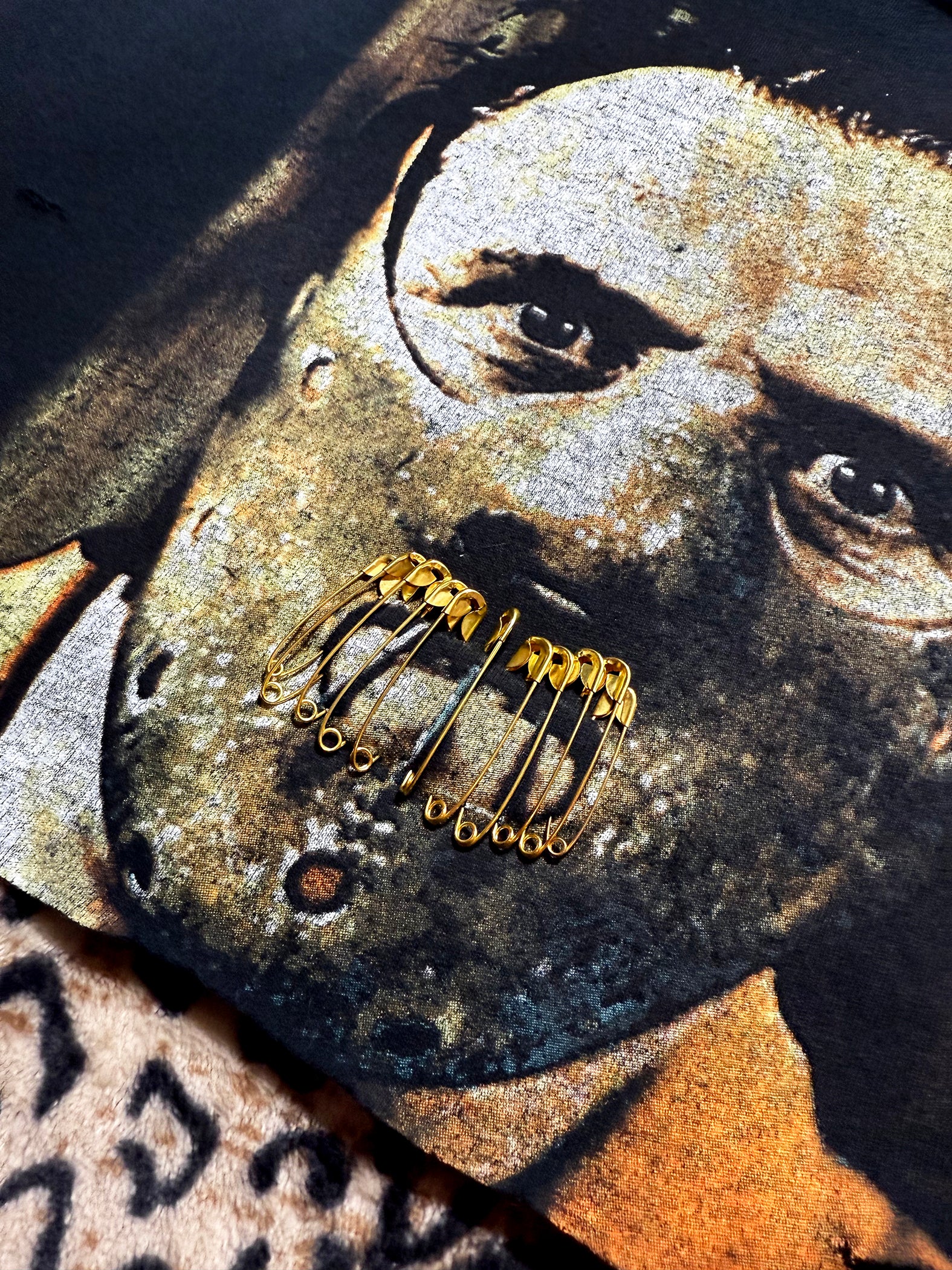 Hannibal Lecter Distressed Safety Pin Crop Top