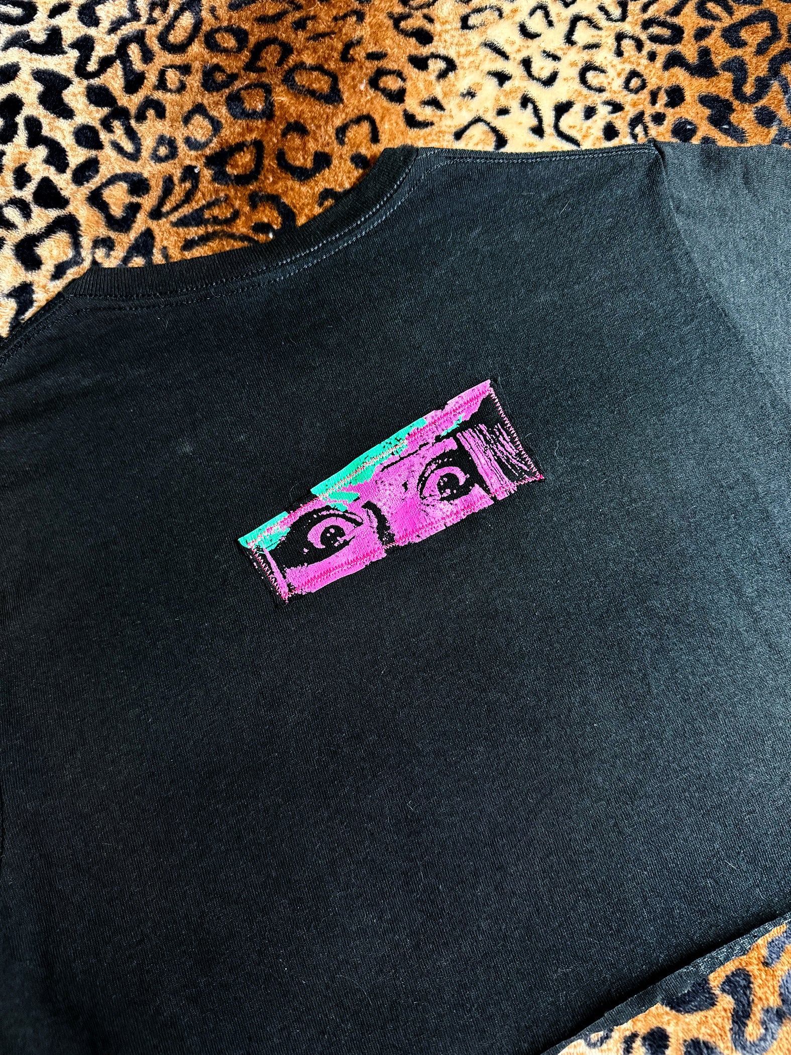 Leatherface Neon Distressed Crop Top