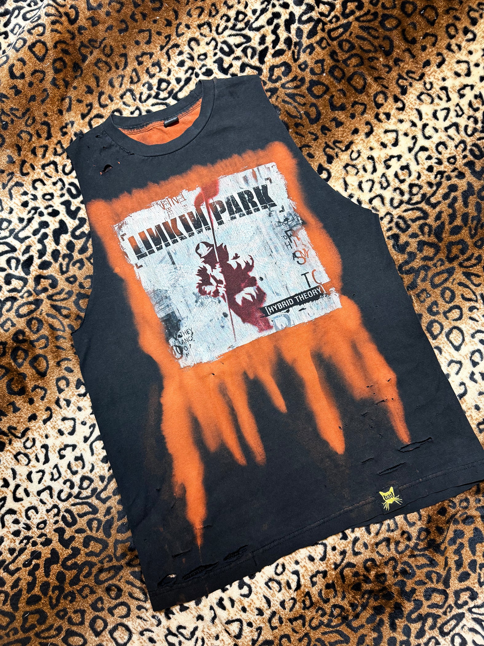 Linkin Park Distressed Bleach Dye Muscle Tank