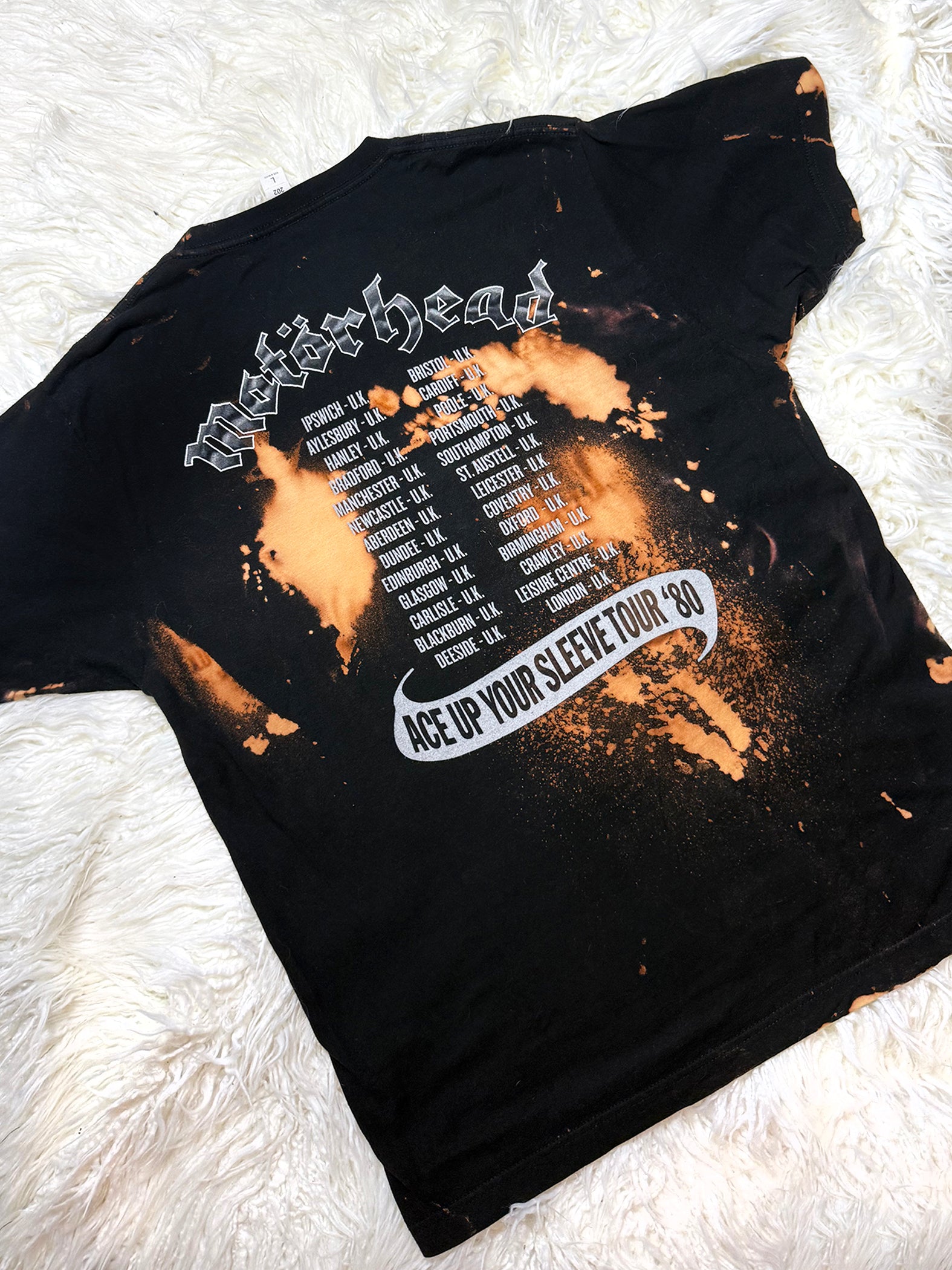 Motorhead Ace of Spades Bleach Dye T Shirt