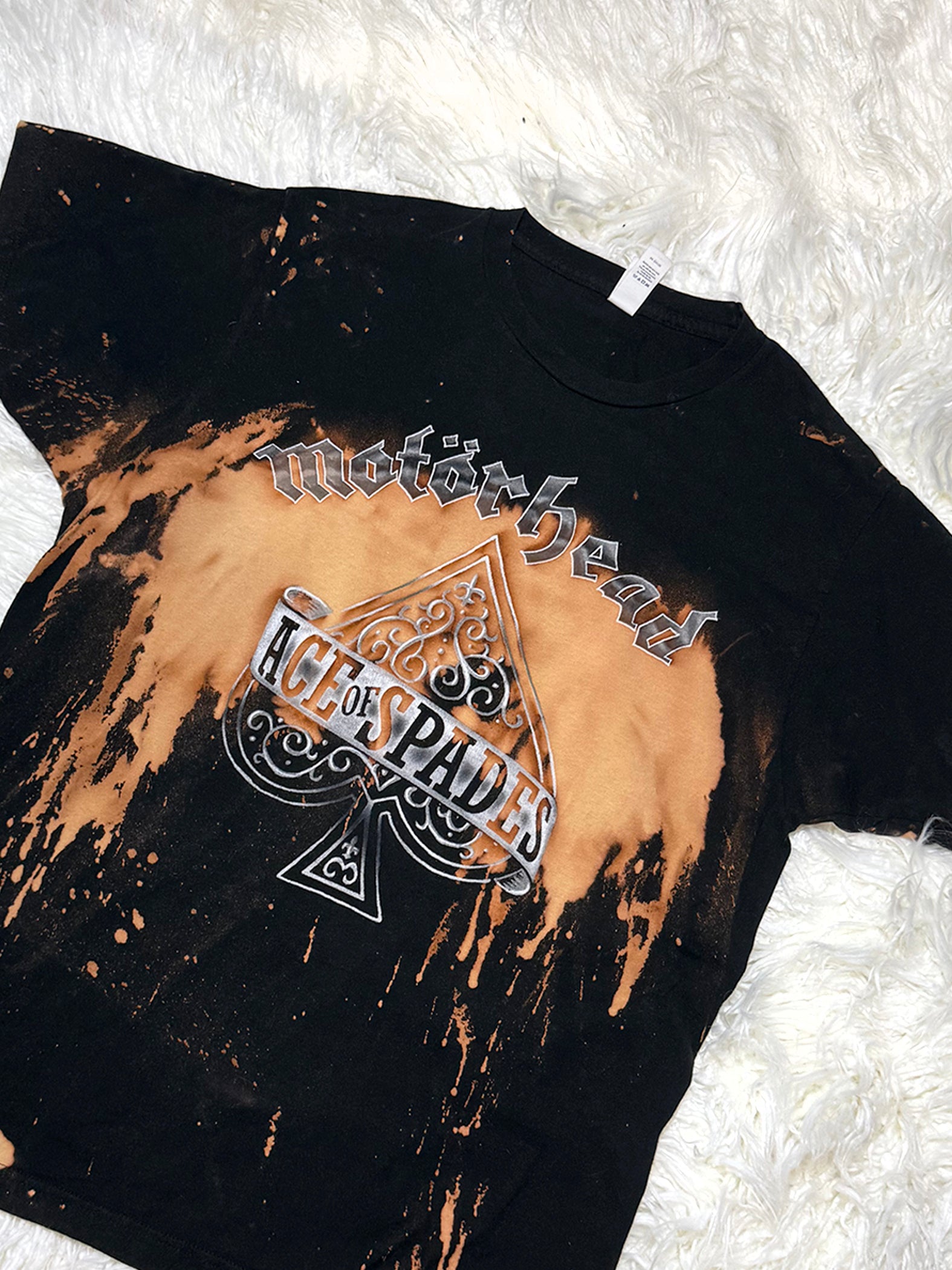 Motorhead Ace of Spades Bleach Dye T Shirt