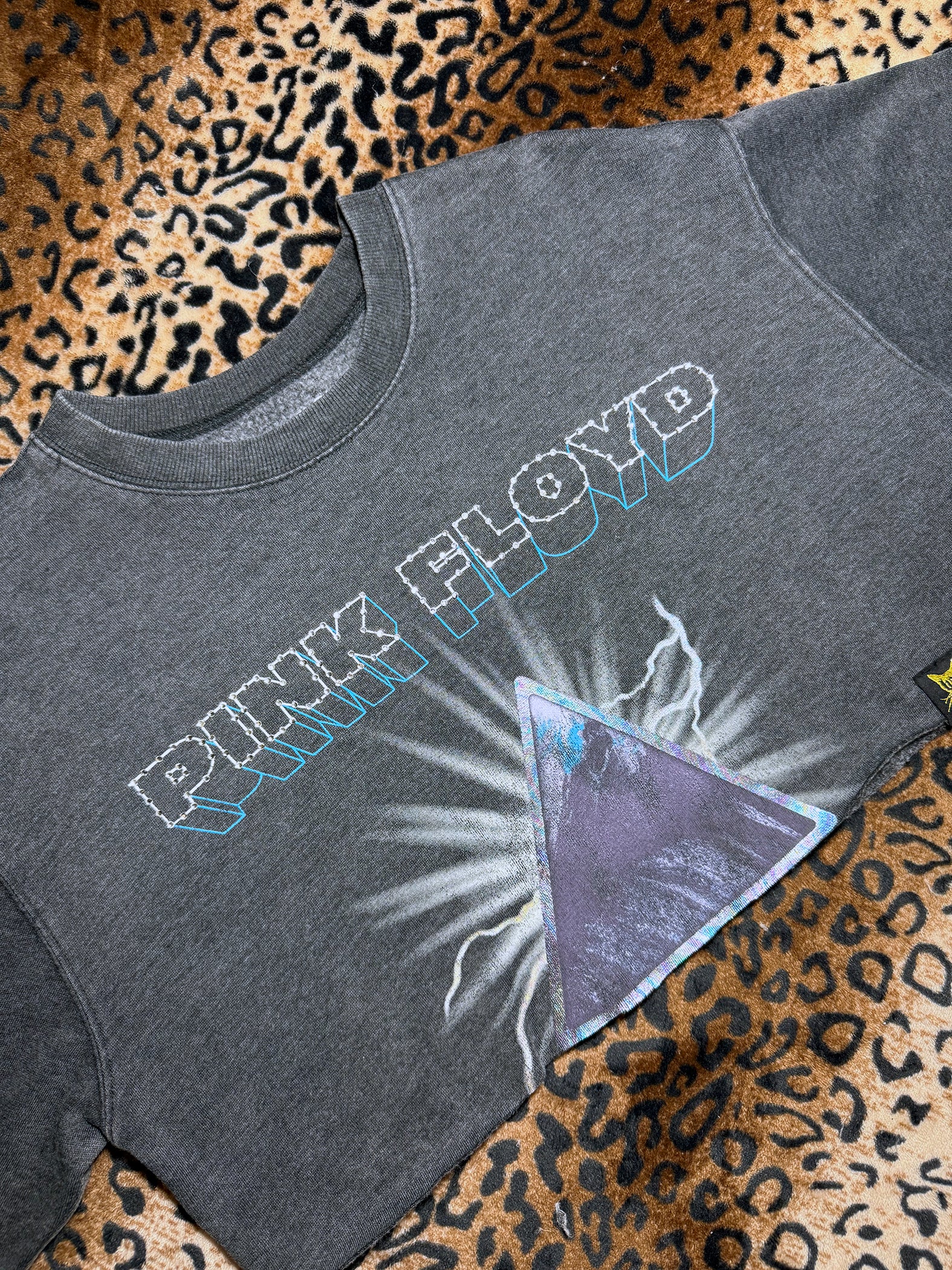 Pink Floyd Rhinestone Crop Sweatshirt