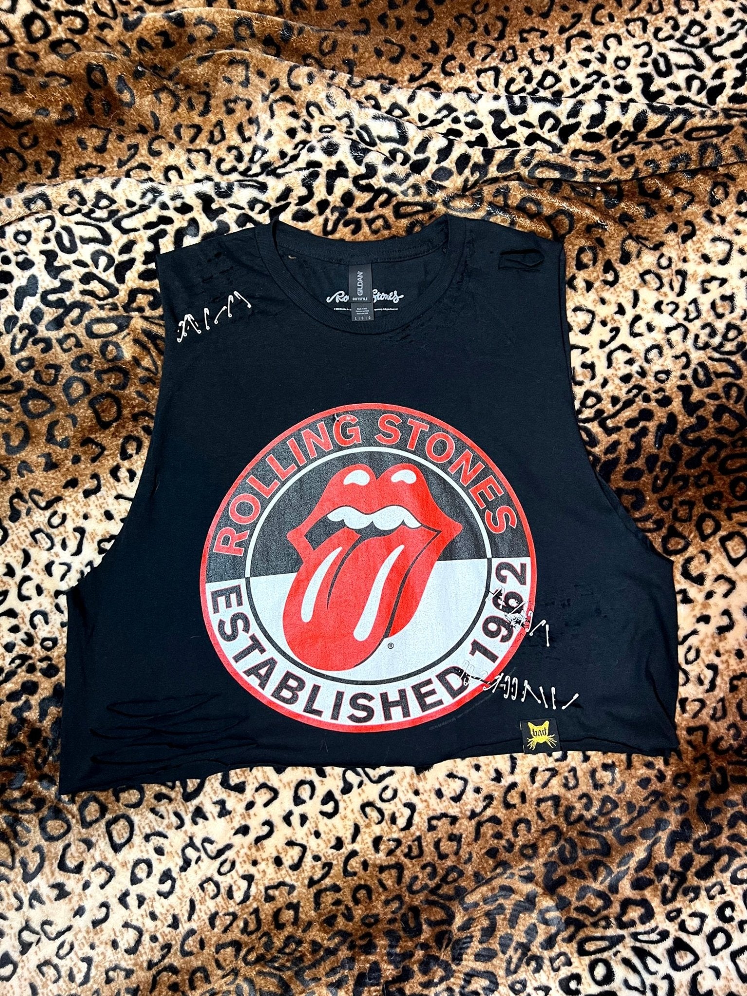 Rolling Stones Distressed Crop Tank | Bad Reputation NYC