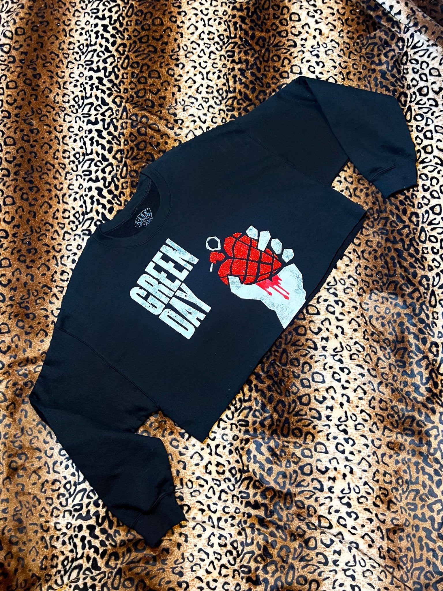 Green Day Bleeding Heart Crop Sweatshirt | Bad Reputation NYC