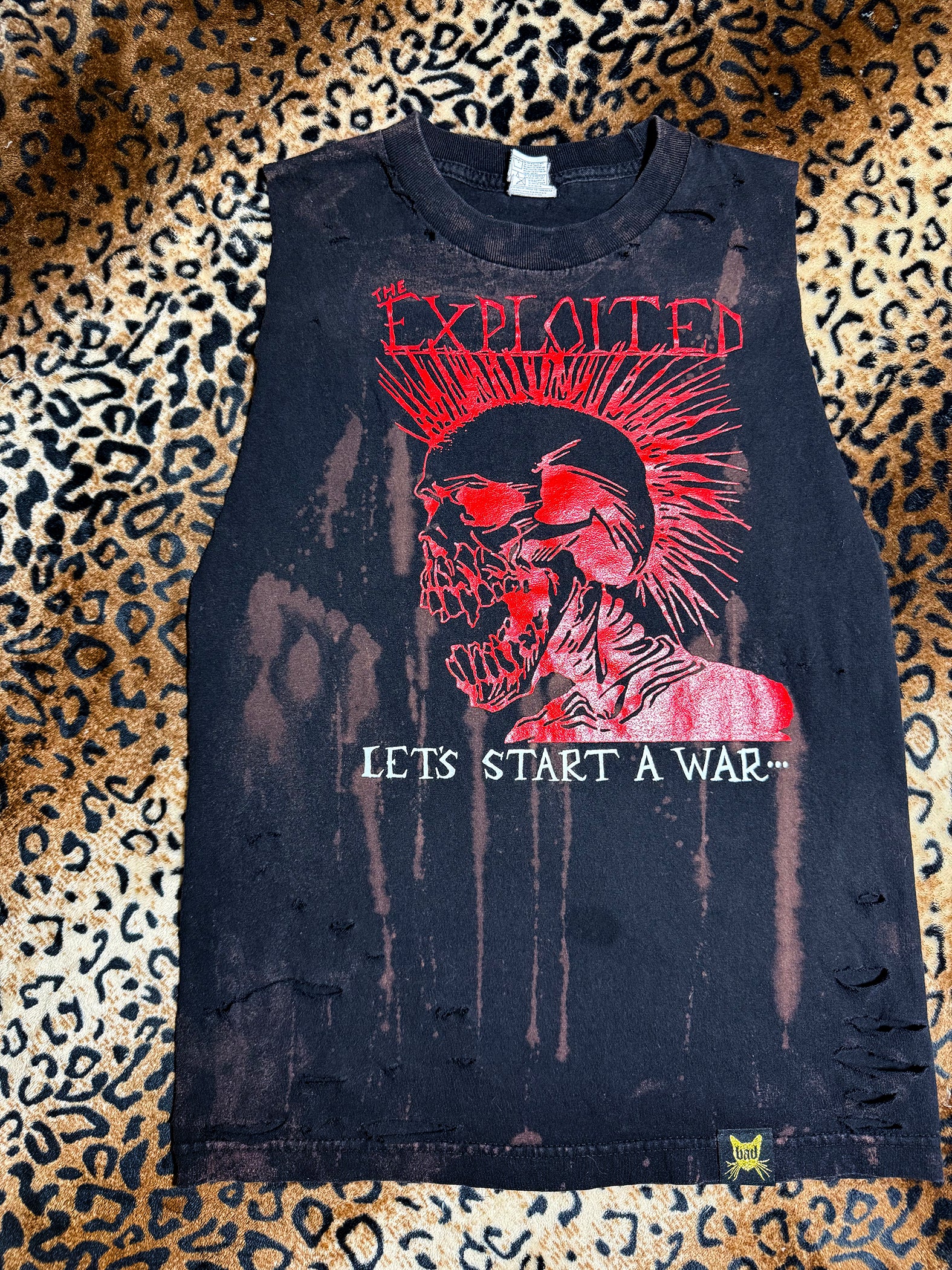 The Exploited Distressed Bleach Dye Muscle Tank