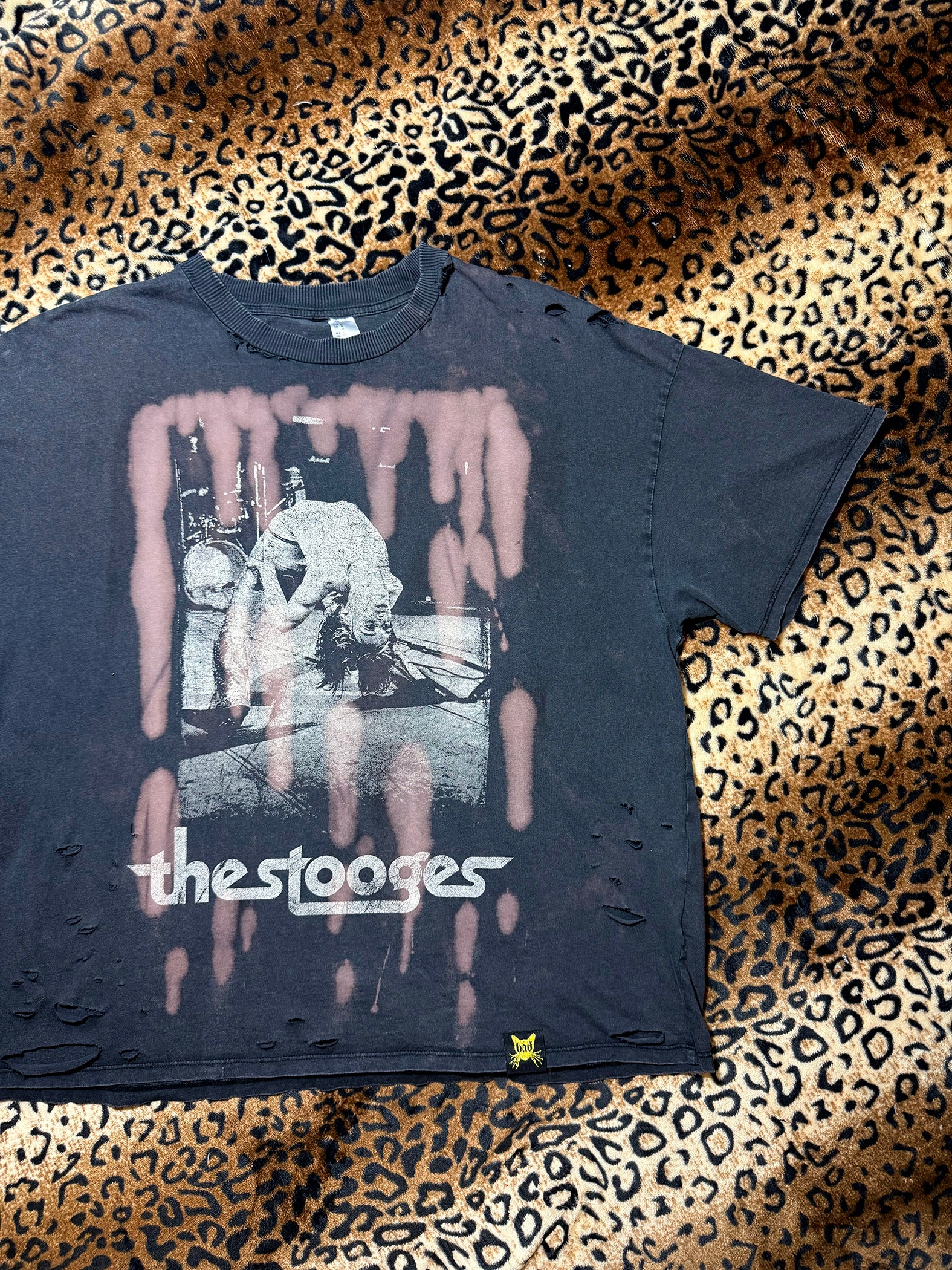 The Stooges Distressed Bleach Dye T Shirt