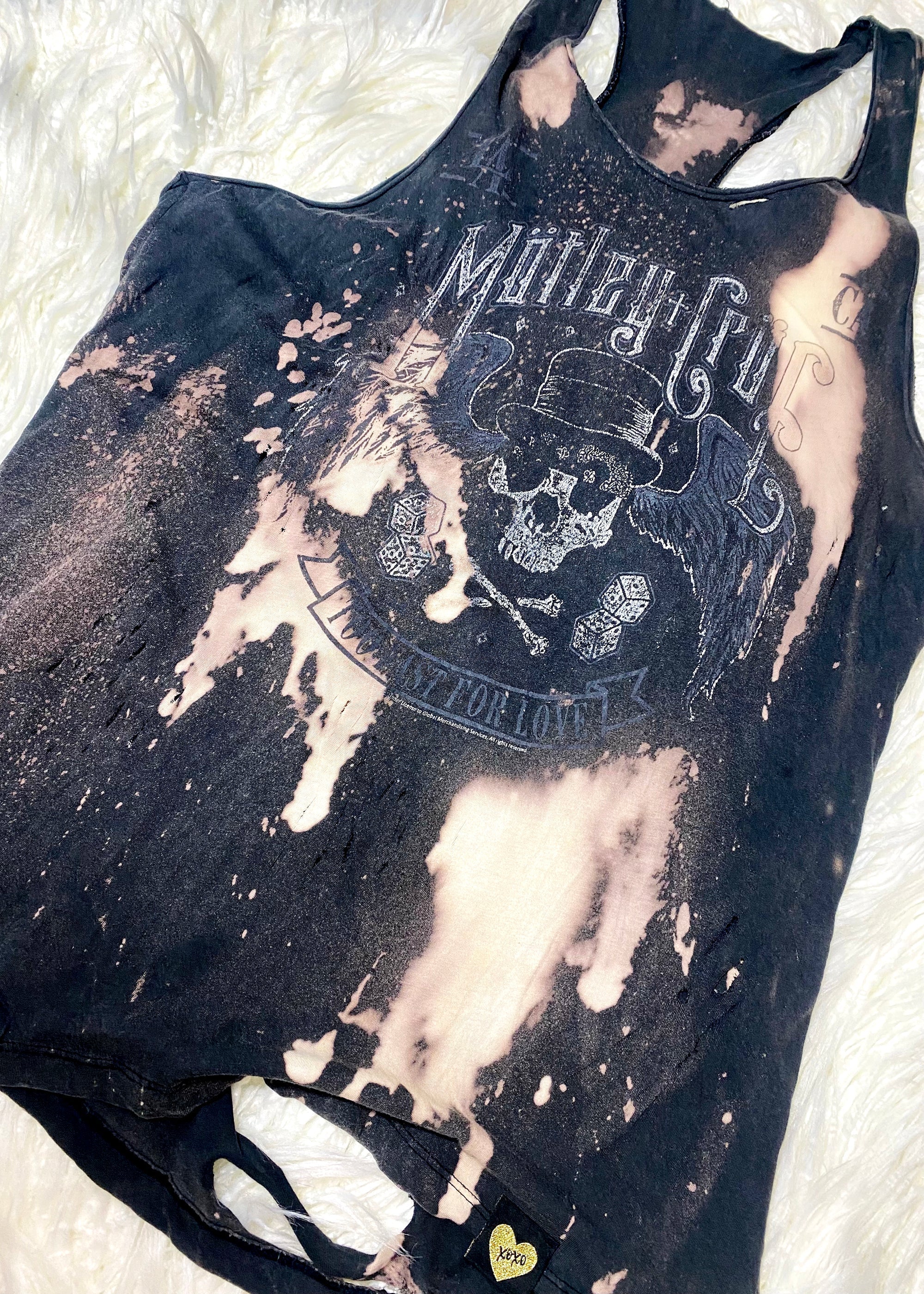 Motley Crue "Too Fast For Love" Distressed Bleach Dye Tank Bad Reputation NYC