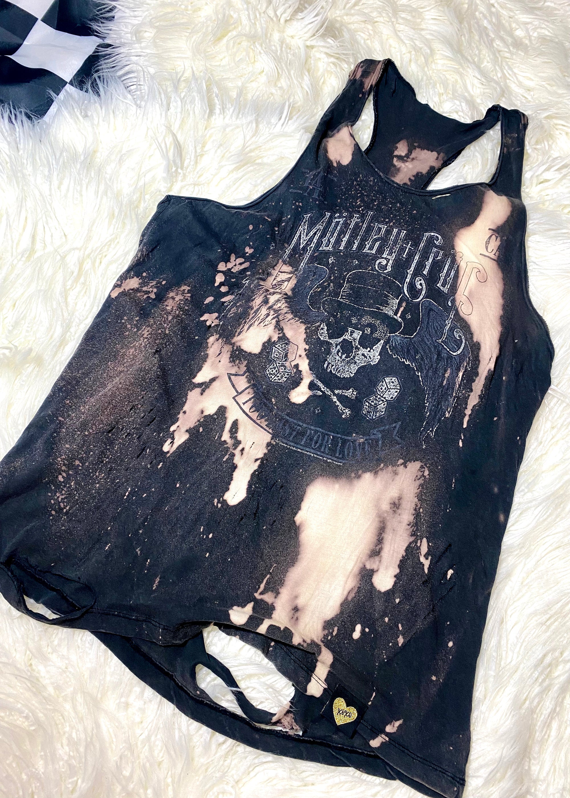 Motley Crue "Too Fast For Love" Distressed Bleach Dye Tank Bad Reputation NYC