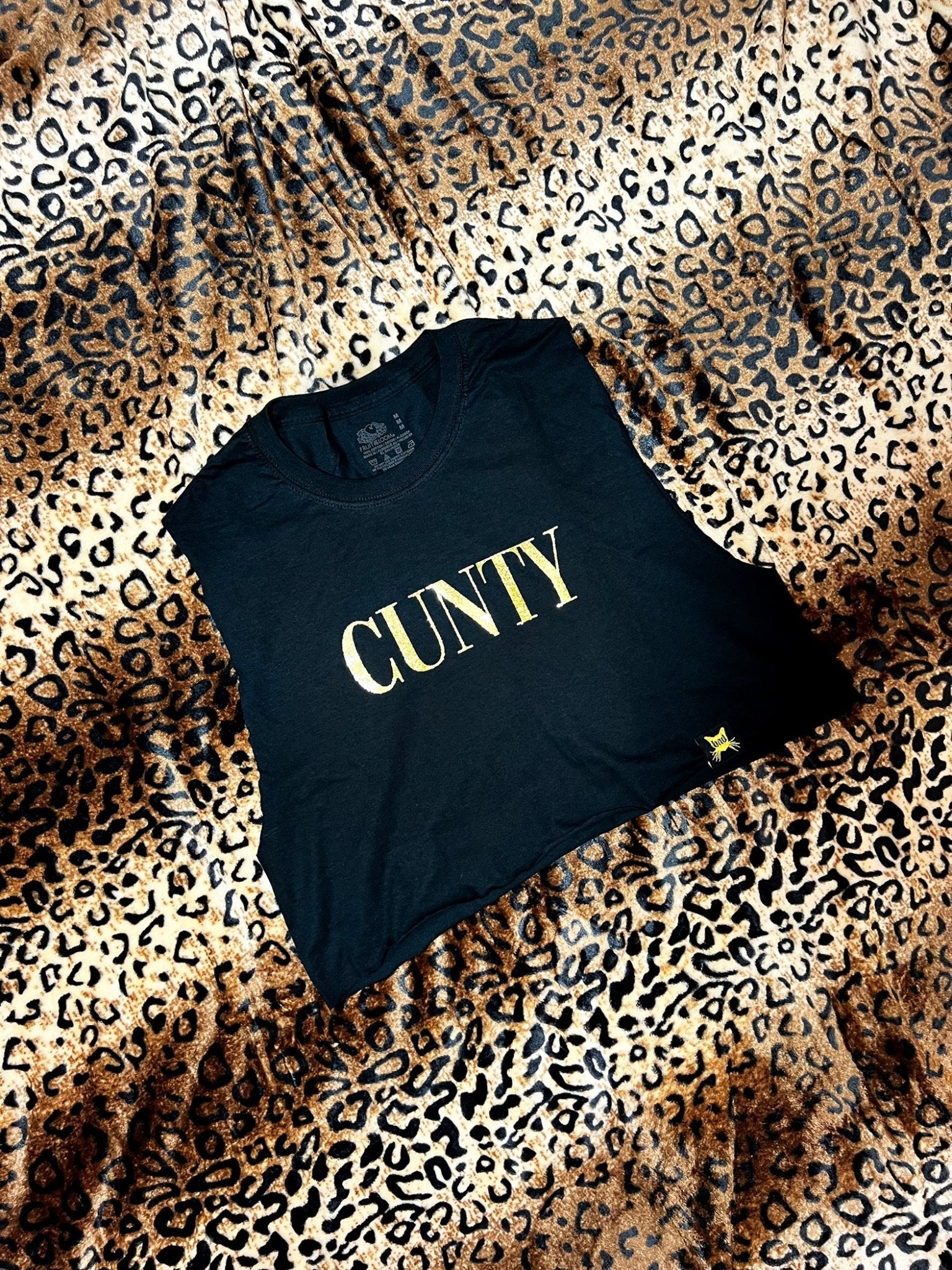 Cunty Black and Gold Glitter Crop Muscle Tank | Bad Reputation NYC