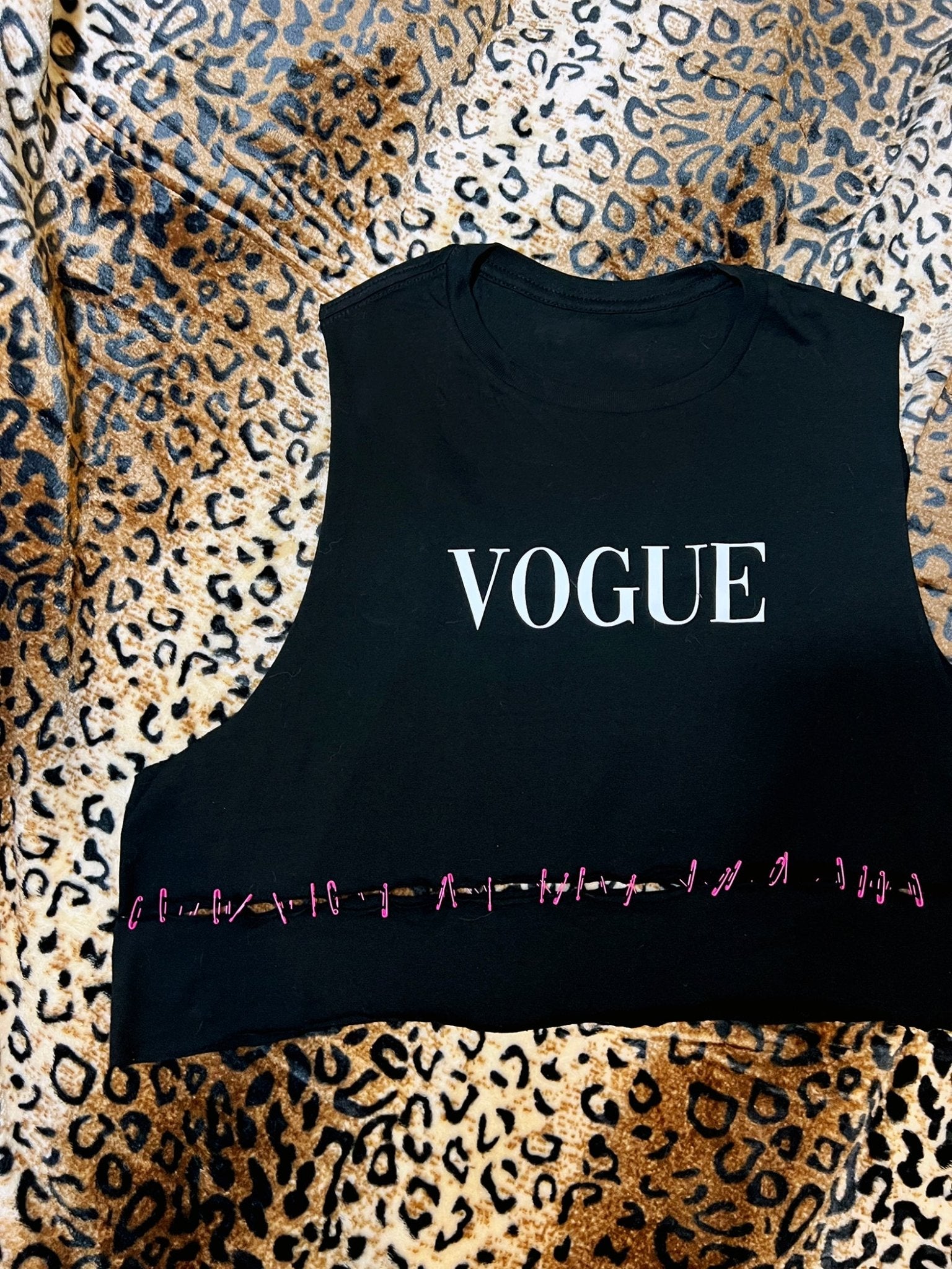 Vogue Crop Tank With Pink Detail | Bad Reputation NYC