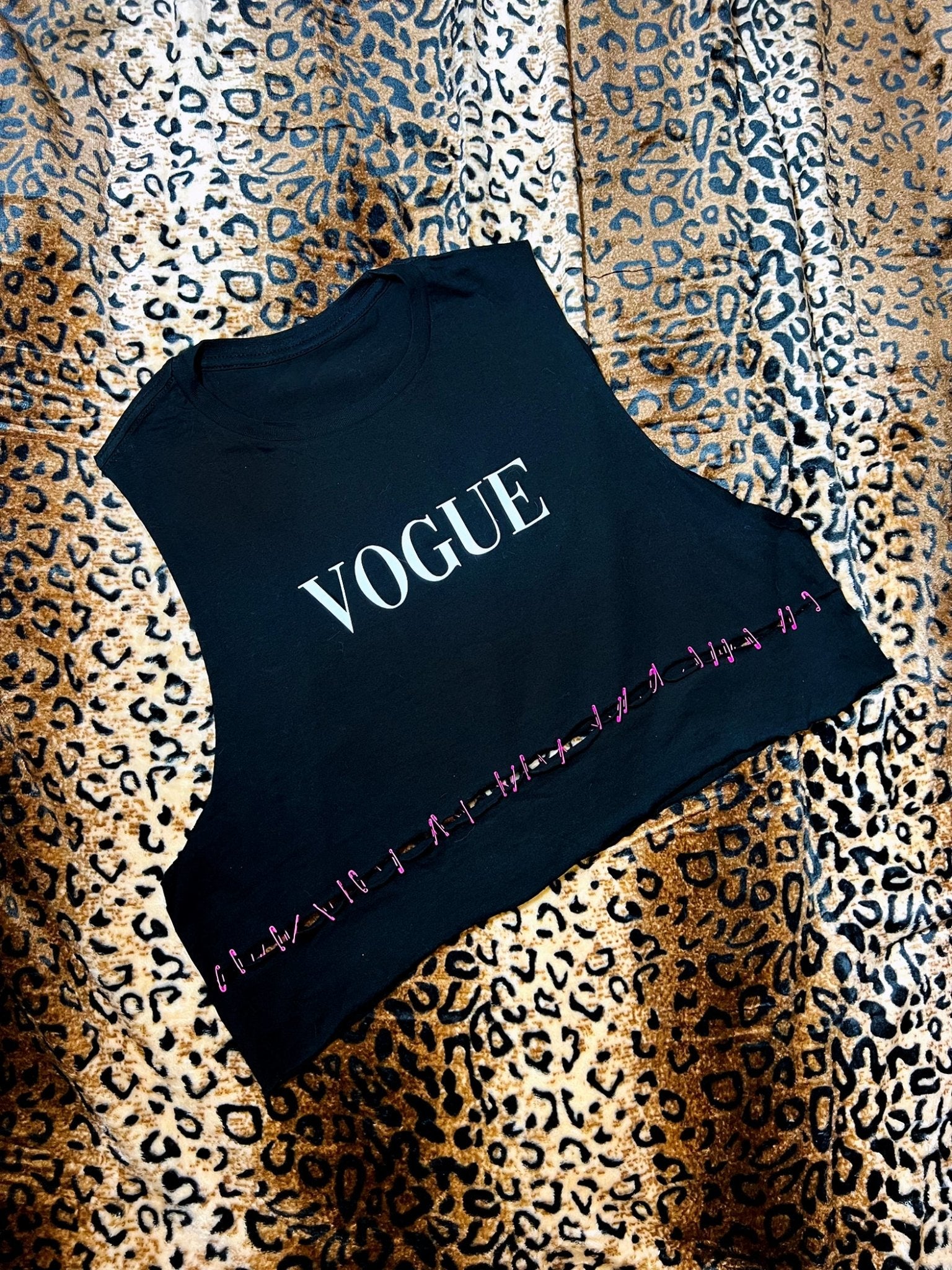 Vogue Crop Tank With Pink Detail | Bad Reputation NYC