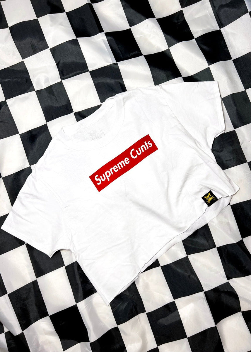 Supreme Cunts Red Logo Crop T Shirt