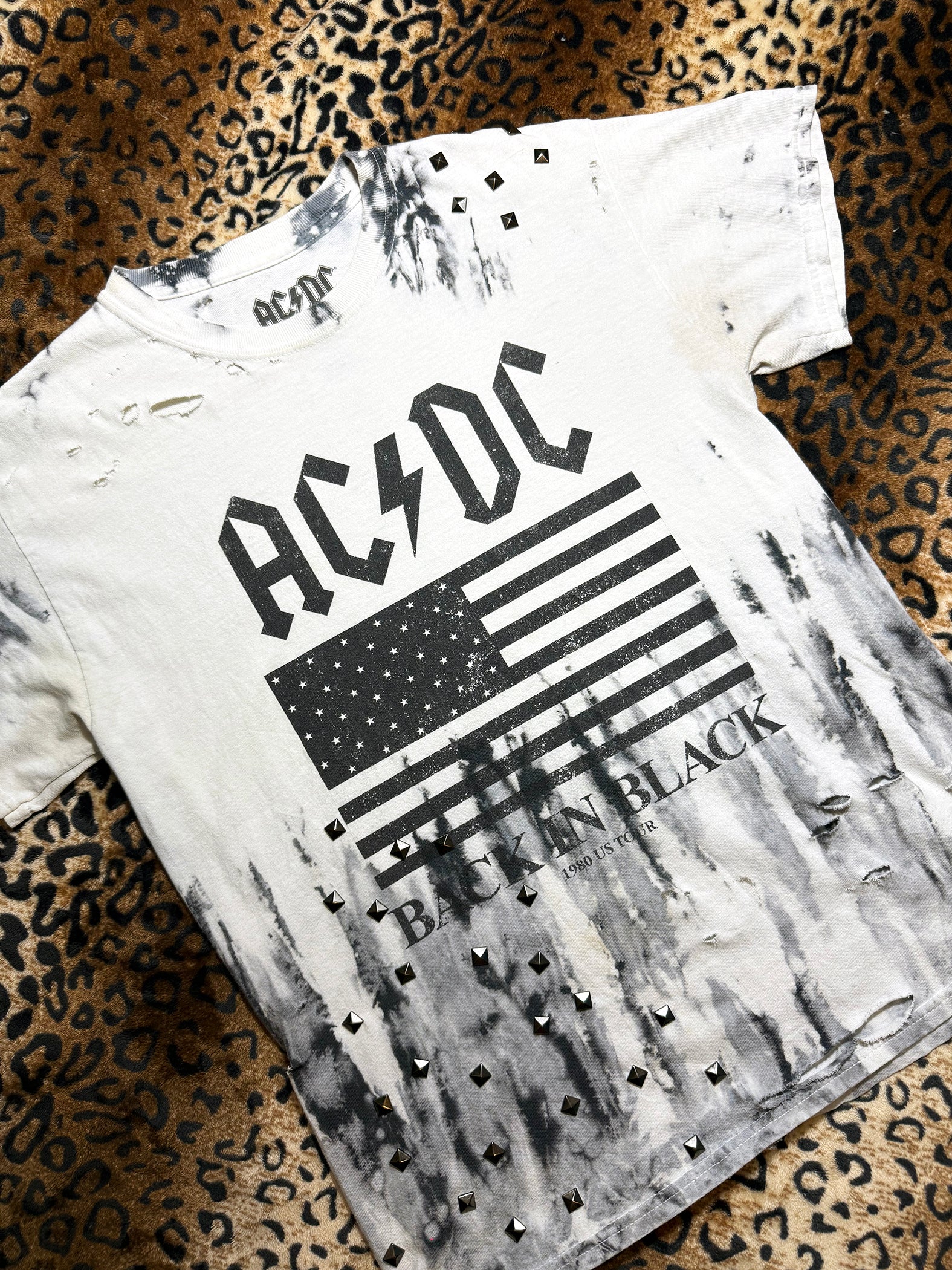 ACDC Studded Tie Dye T Shirt