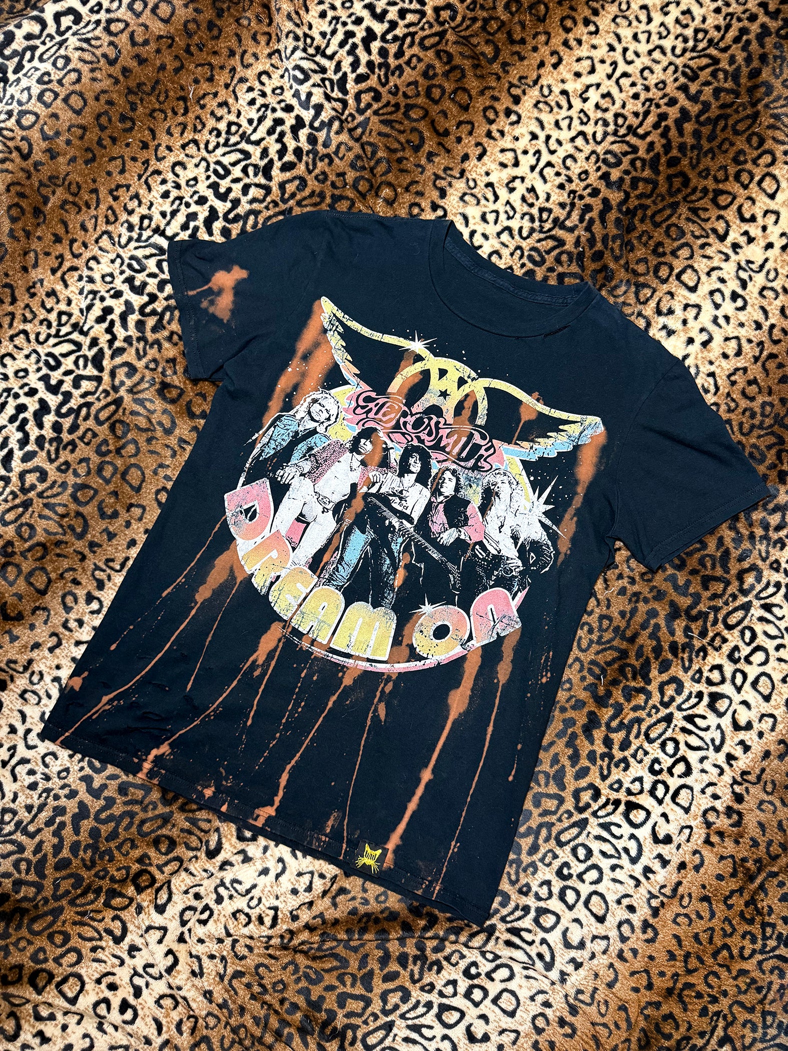 Aerosmith Dream On Distressed Bleach Dye T Shirt