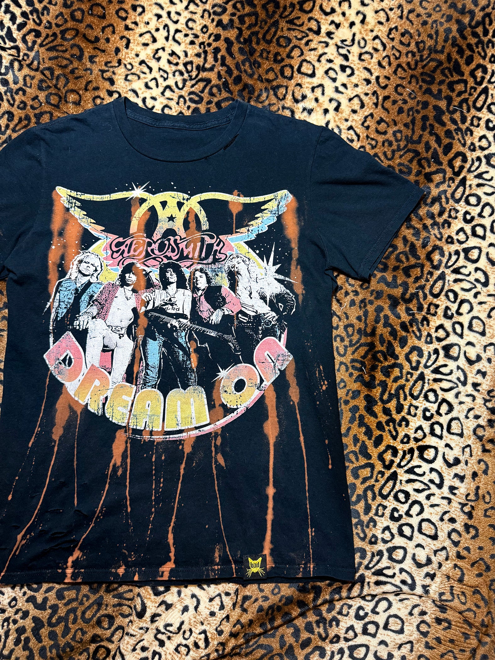 Aerosmith Dream On Distressed Bleach Dye T Shirt
