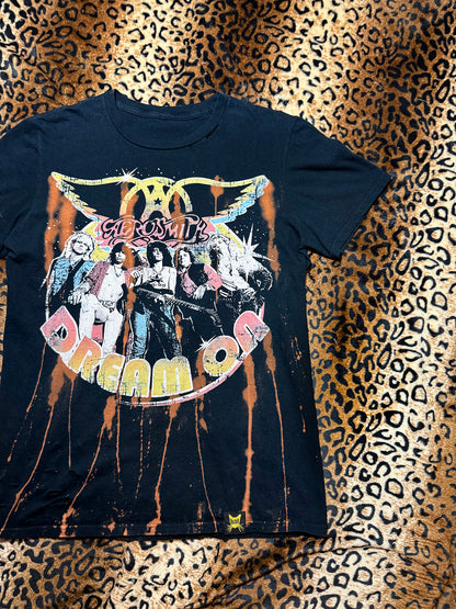 Aerosmith Dream On Distressed Bleach Dye T Shirt
