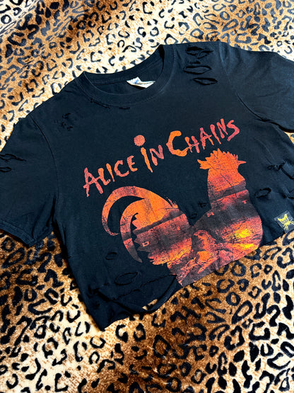 Alice In Chains Rooster Distressed Crop Top