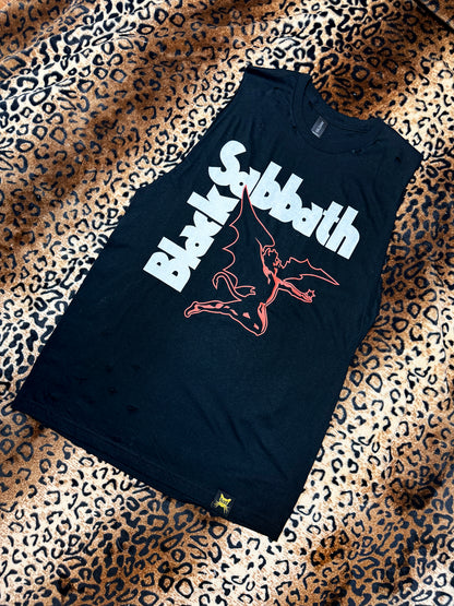 Black Sabbath Distressed Muscle Tank