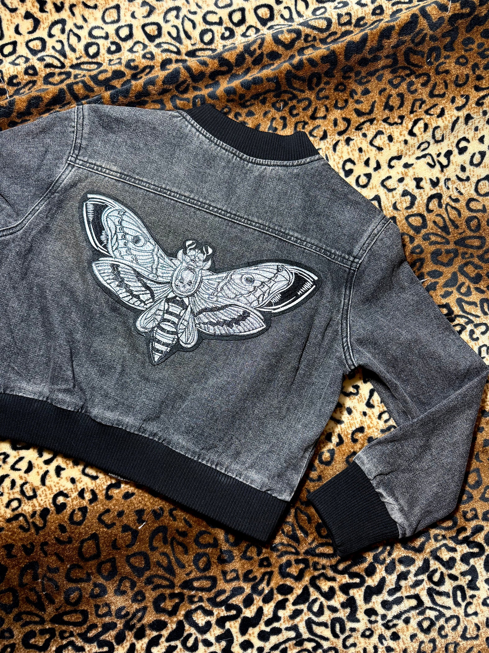 Death's Head Denim Bomber Jacket