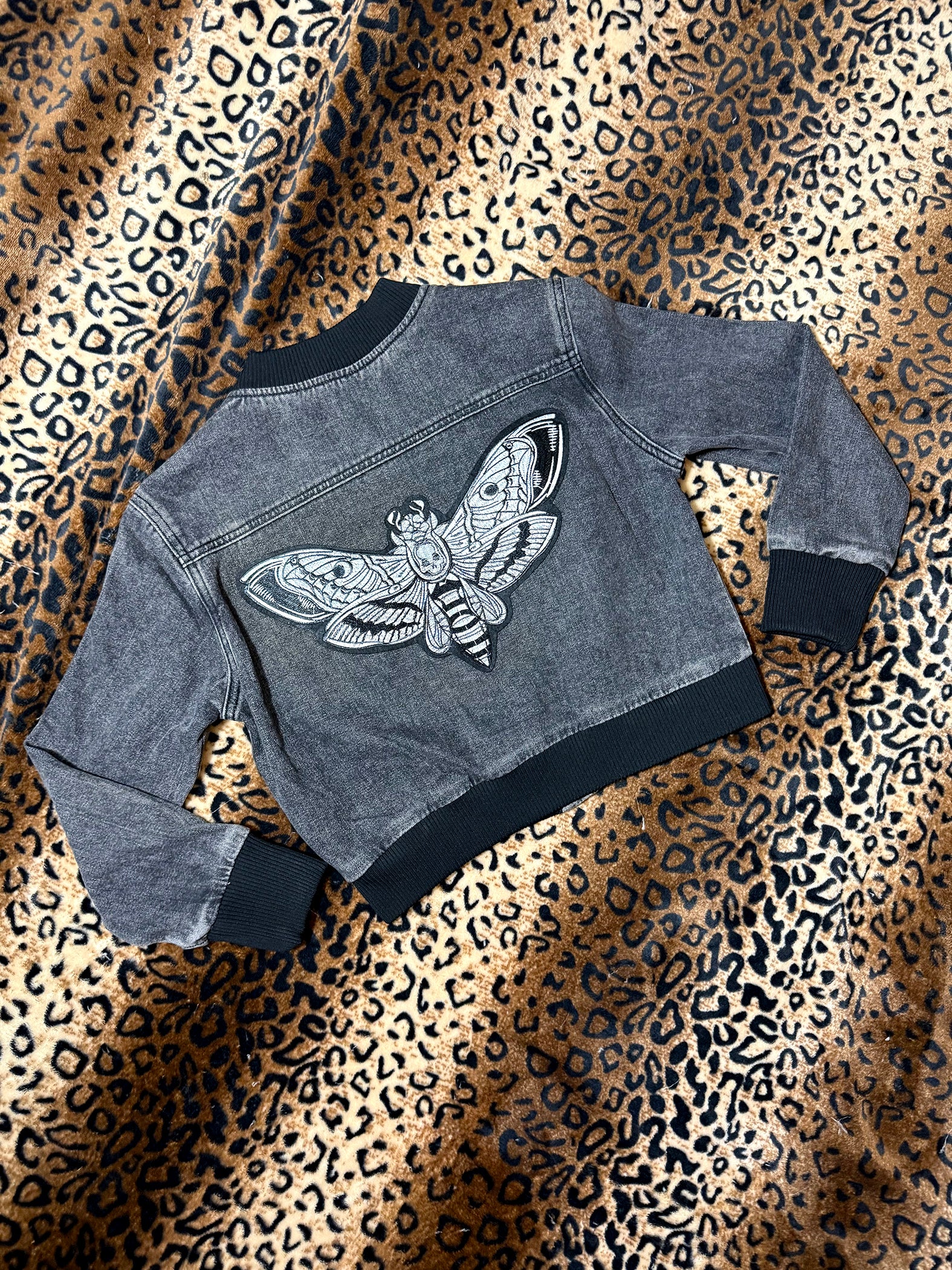 Death's Head Denim Bomber Jacket