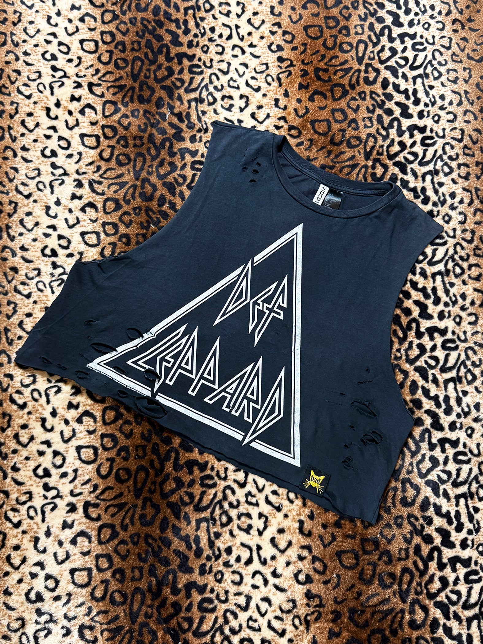 Def Leppard Distressed Crop Muscle Tank