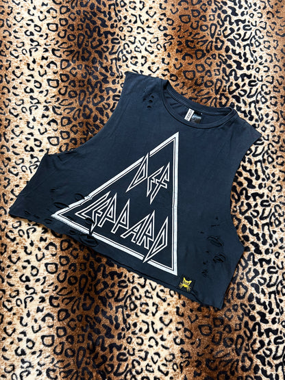 Def Leppard Distressed Crop Muscle Tank