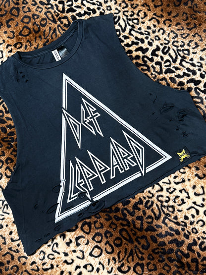 Def Leppard Distressed Crop Muscle Tank