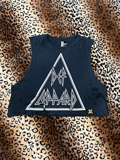 Def Leppard Distressed Crop Muscle Tank