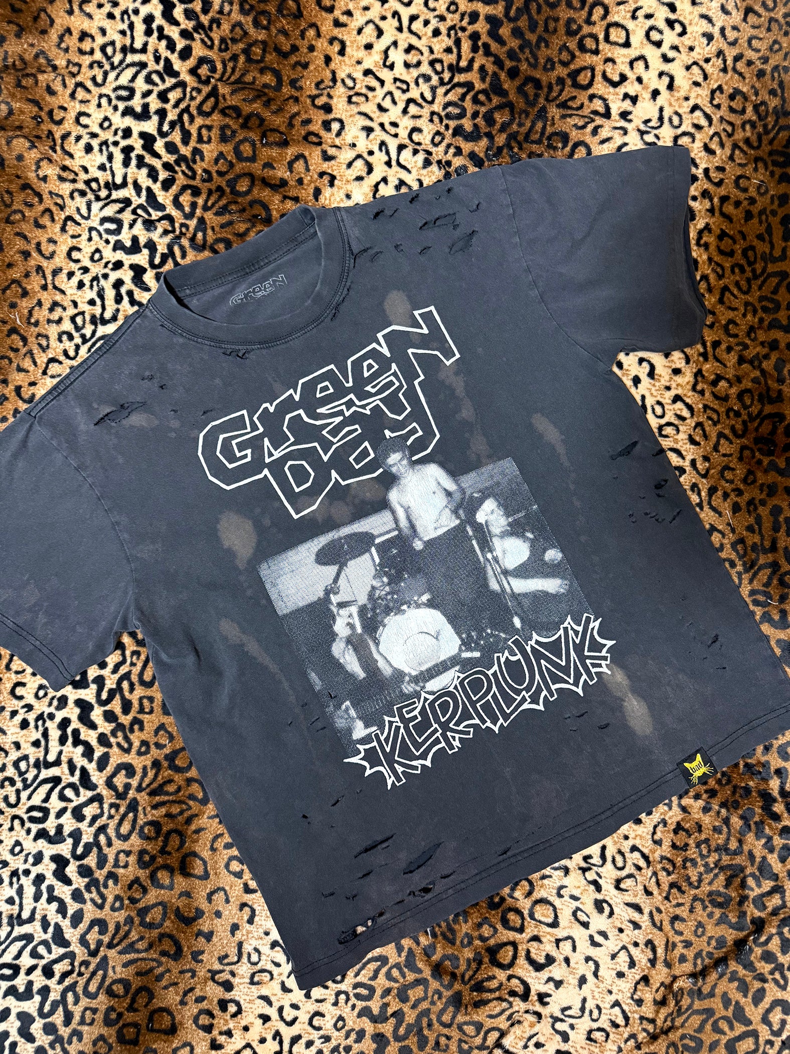 Green Day Kerplunk Distressed Bleach Dye T Shirt