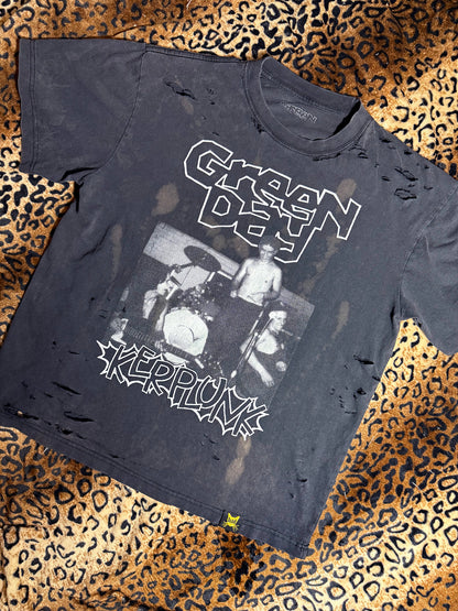 Green Day Kerplunk Distressed Bleach Dye T Shirt