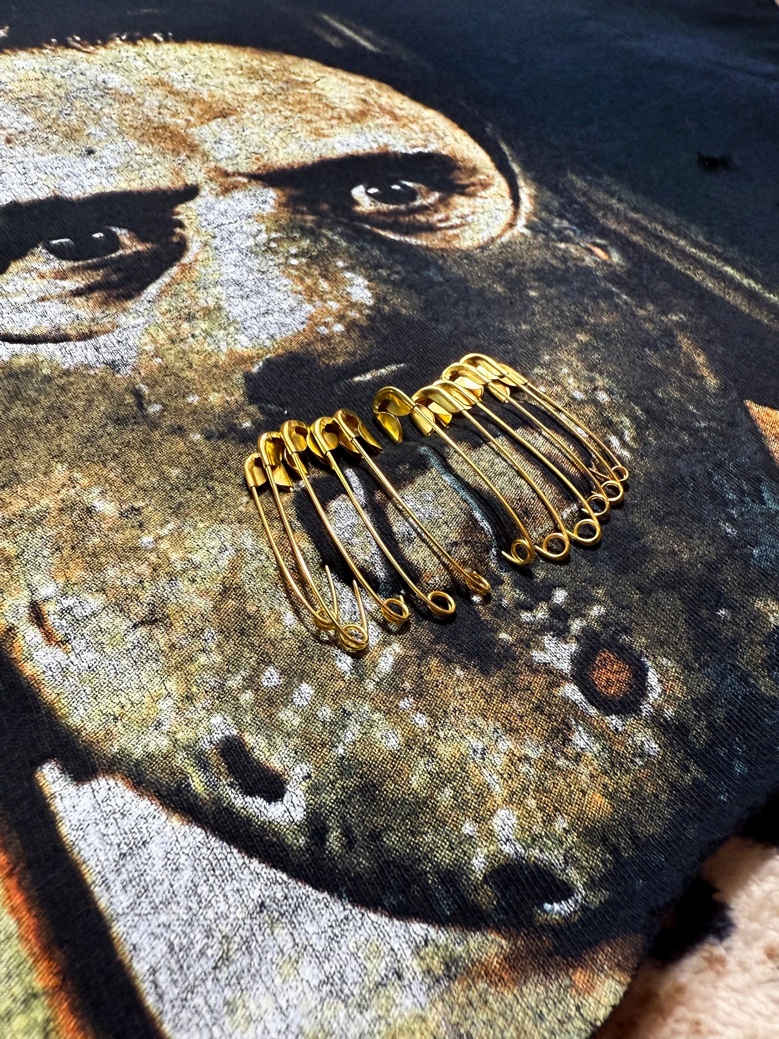 Hannibal Lecter Distressed Safety Pin Crop Top