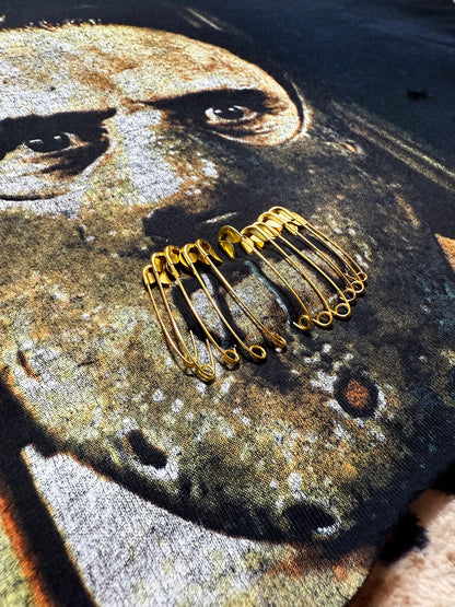 Hannibal Lecter Distressed Safety Pin Crop Top