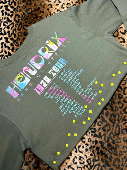 Hendrix Neon Studded Crop Sweatshirt