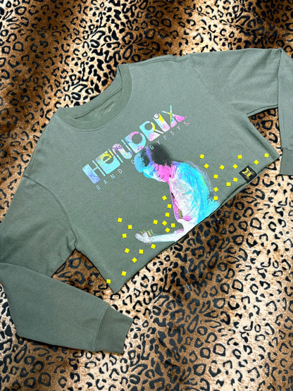 Hendrix Neon Studded Crop Sweatshirt