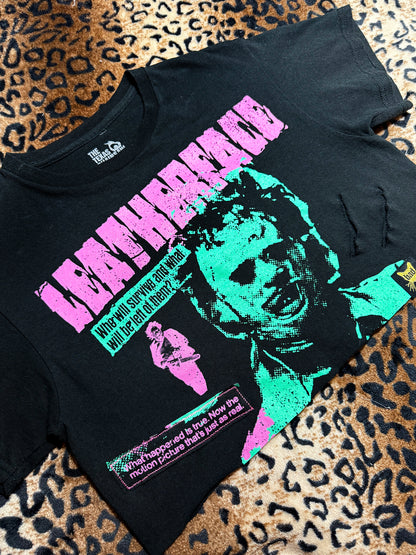 Leatherface Neon Distressed Crop Top