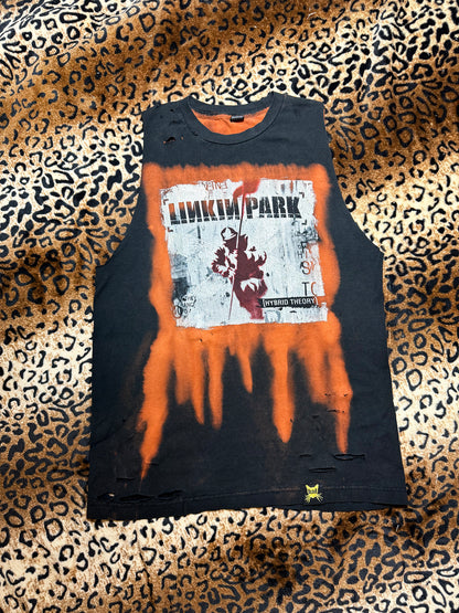 Linkin Park Distressed Bleach Dye Muscle Tank