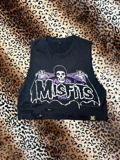 Misfits Distressed Crop Muscle Tank