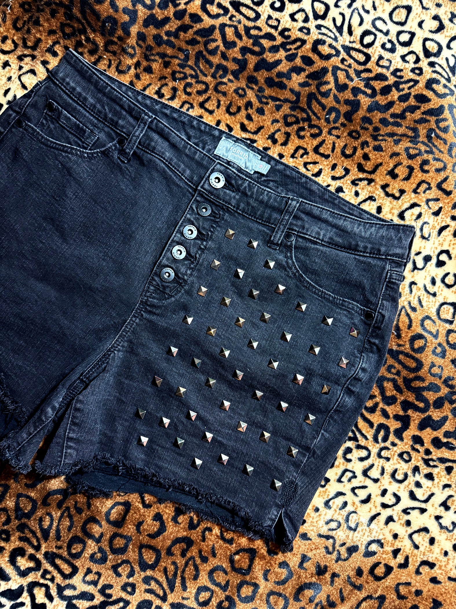 MothMan Studded Denim Shorts