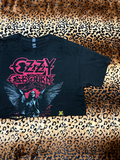 Ozzy Distressed Crop T Shirt