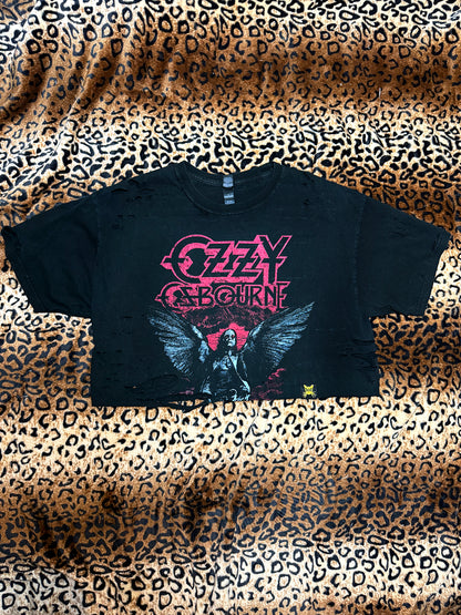 Ozzy Distressed Crop T Shirt