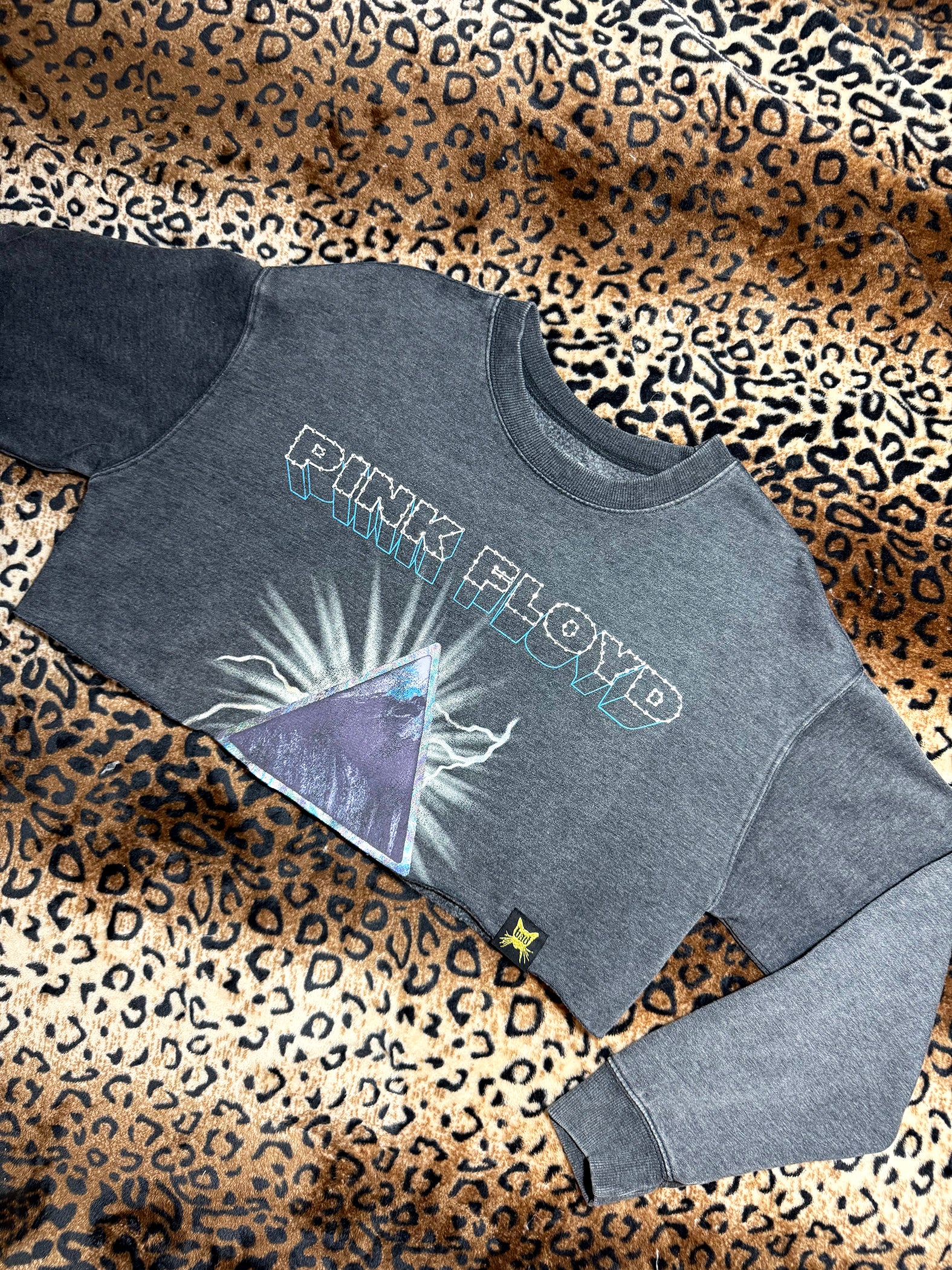 Pink Floyd Rhinestone Crop Sweatshirt
