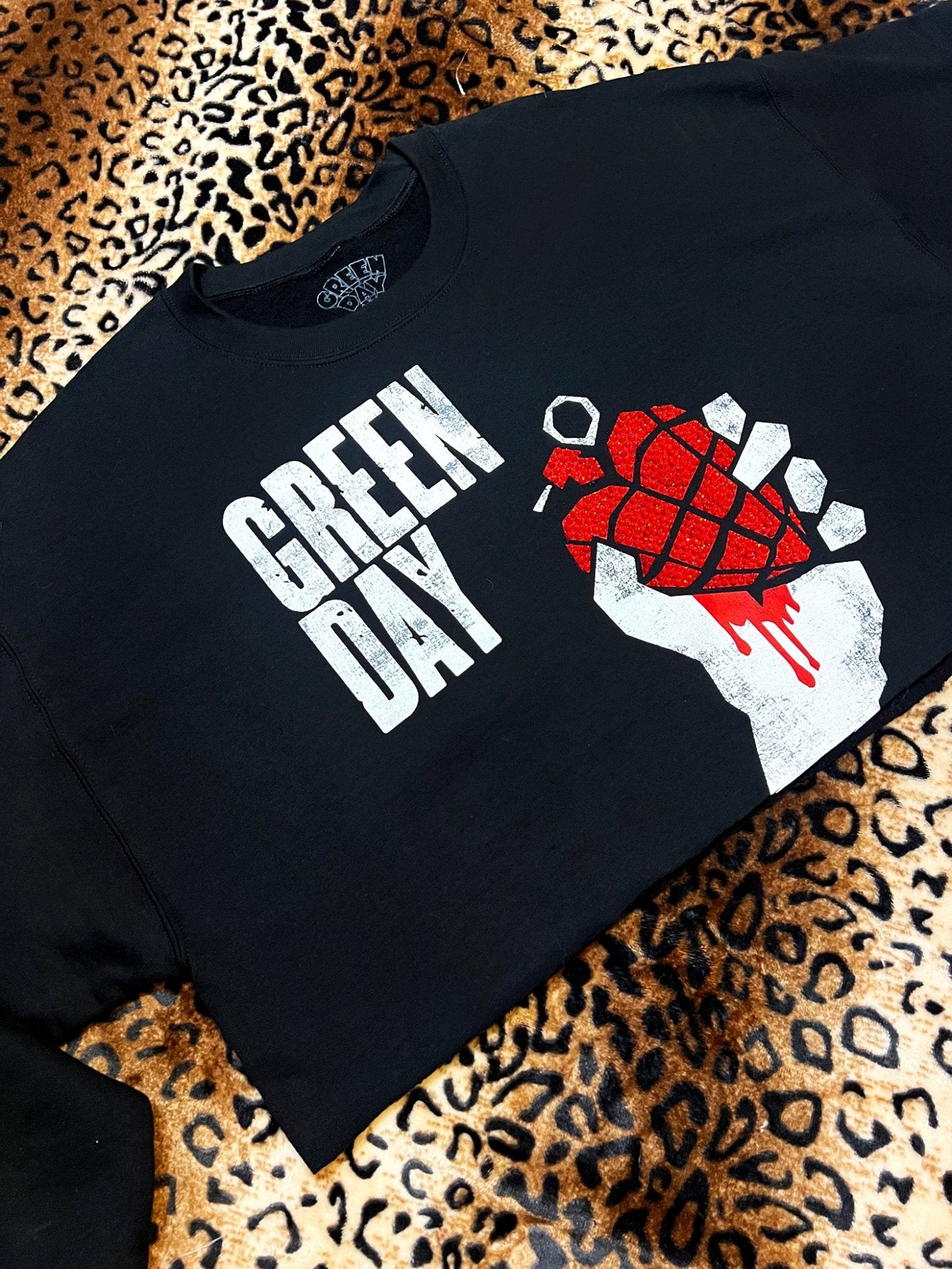 Green Day Bleeding Heart Crop Sweatshirt | Bad Reputation NYC