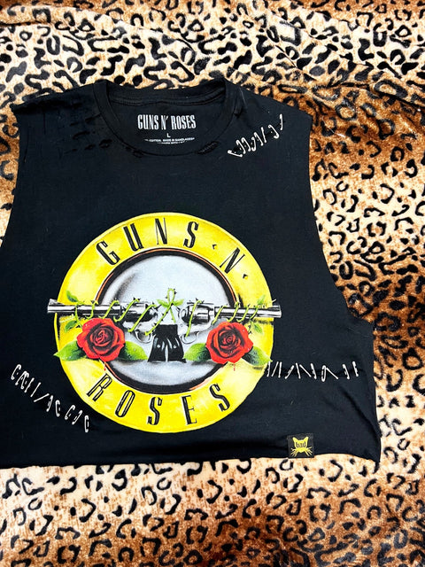 Guns N Roses Distressed Crop Tank | Bad Reputation NYC