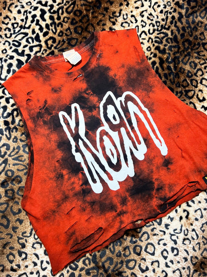 Korn Distressed Red Dye Crop Tank | Bad Reputation NYC